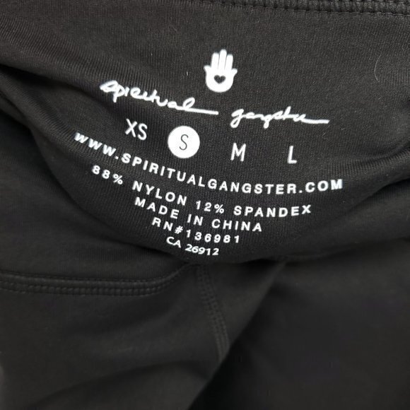 Spiritual Gangster Collegiate Logo Practice Performance Spellout Leggings S - Picture 5 of 16
